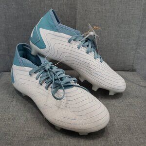 Adidas Predator Accuracy.3 FG White Blue Soccer Cleats FZ6281, Women's Size 8